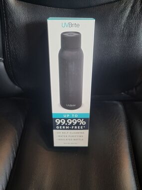 UVBrite Black Self-Cleaning Insulated Water Bottle